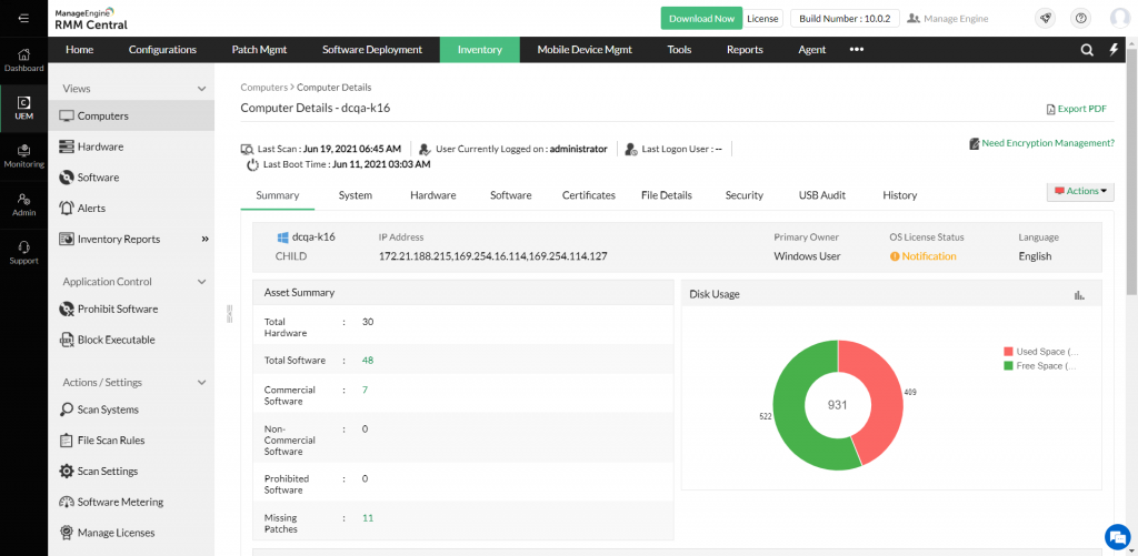 RMM Central - Computer details