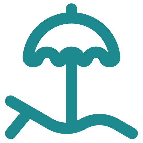 Ikonka - parasol i leżak