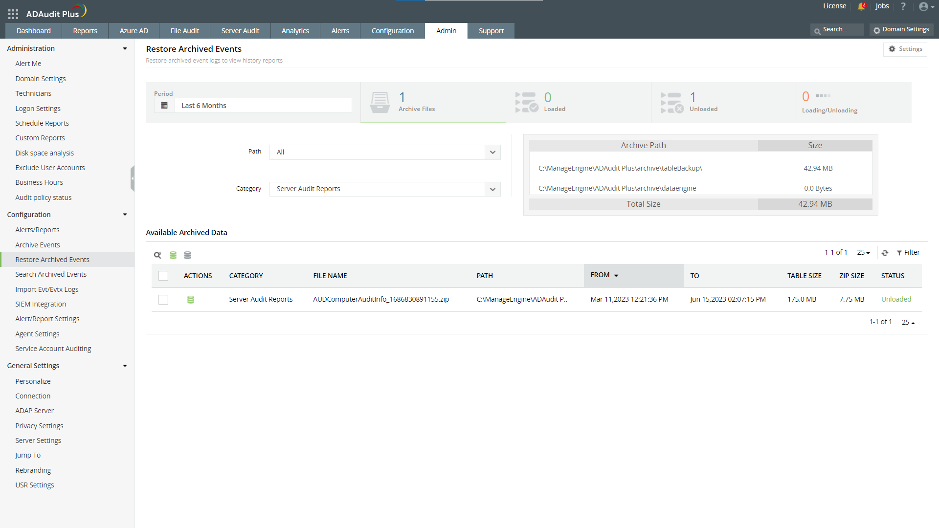 Arhivarea datelor istorice