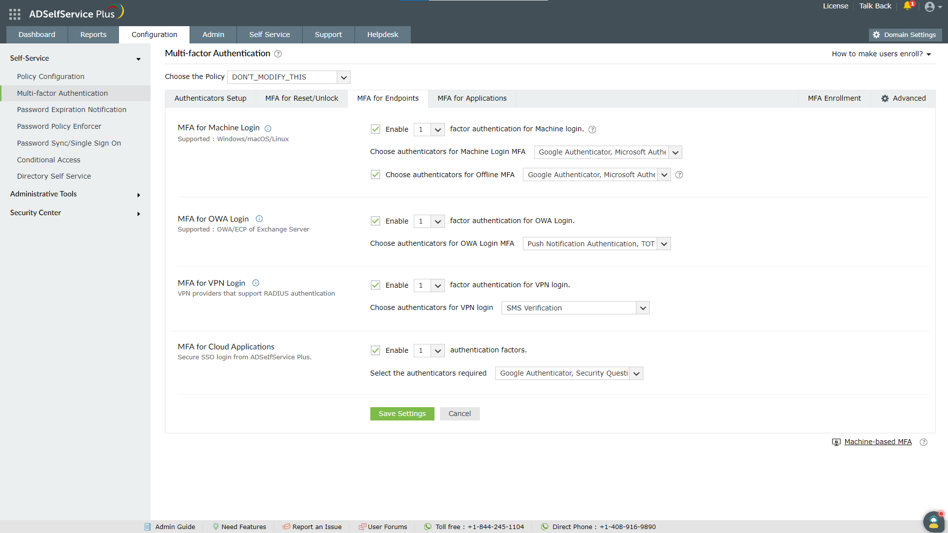 ScreenshotMFA OWA-hoz, ECP-hez és VPN-hez