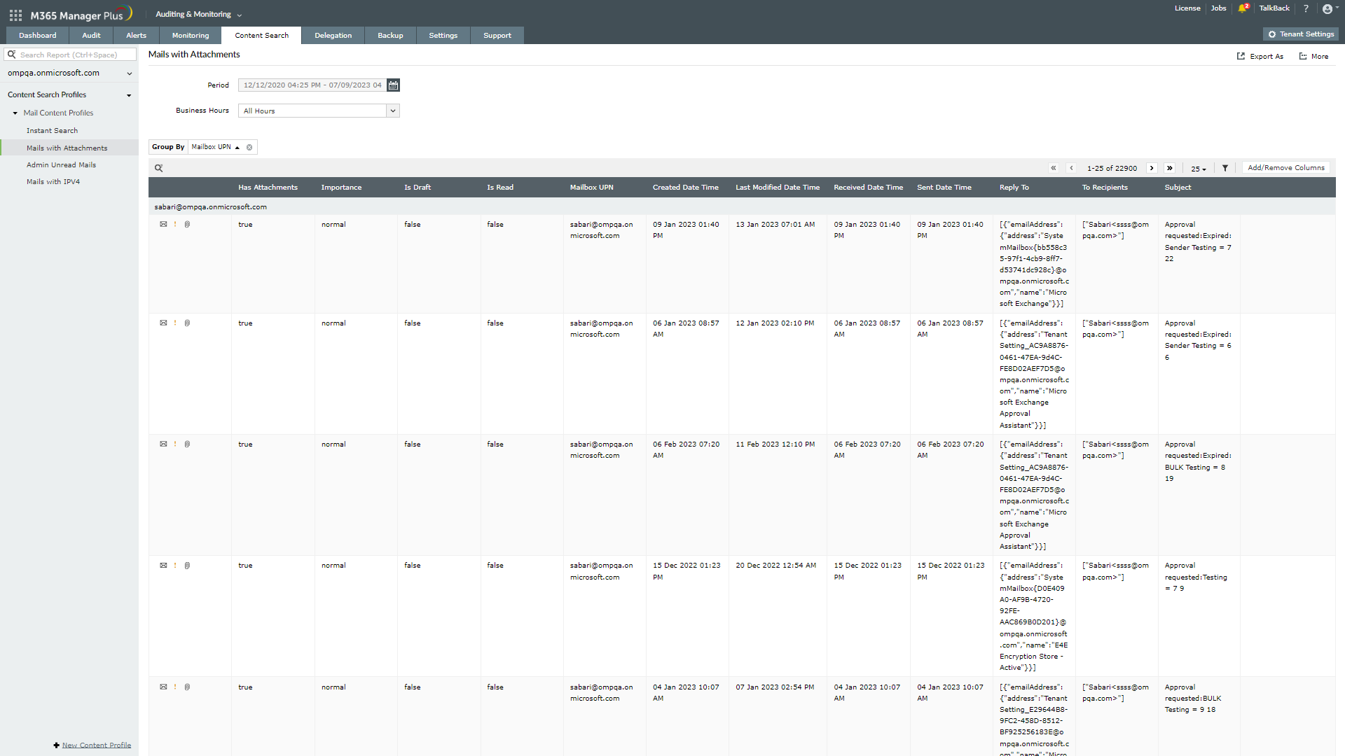 screenshot z programu M365