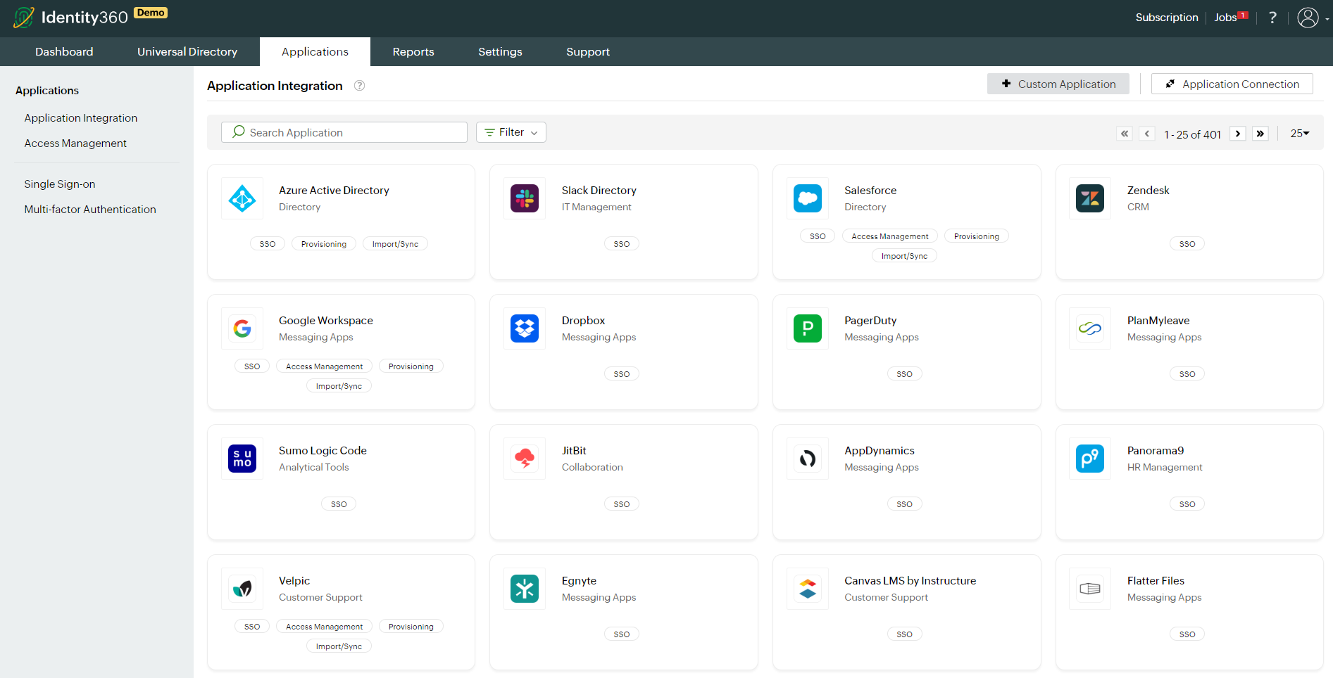 Screen systemu - Identity360